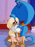 Aladdin, Genie and the Sultan in a wild homosexual orgy